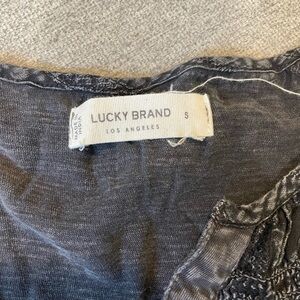 Lucky Brand Women's Grey/Black Top Size S